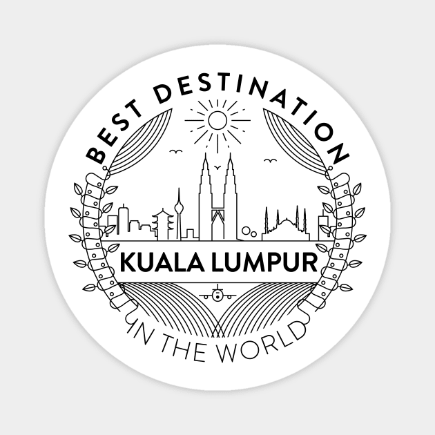 Kuala Lumpur Minimal Badge Design Magnet by kursatunsal